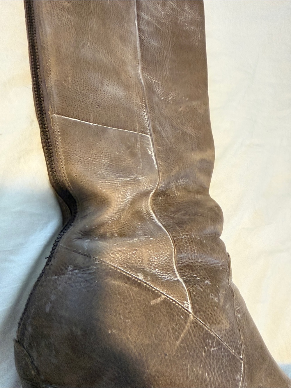 Enzo Angiolini Tall Leather Heeled Boots - Dark Brown Size 7.5 - Picture 2 of 9
